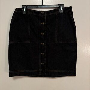 Y2K NWT Ralph Lauren Black jean Button-Front Pencil mini Skirt
